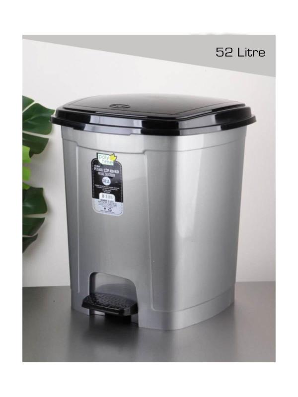 POLYTİME ÇÖP KOVASI PEDALLI 52LT NO:5 E-256