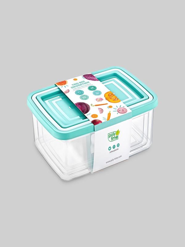 POLYTİME SAKLAMA KABI DİKDÖRTGEN 3LÜ E-482