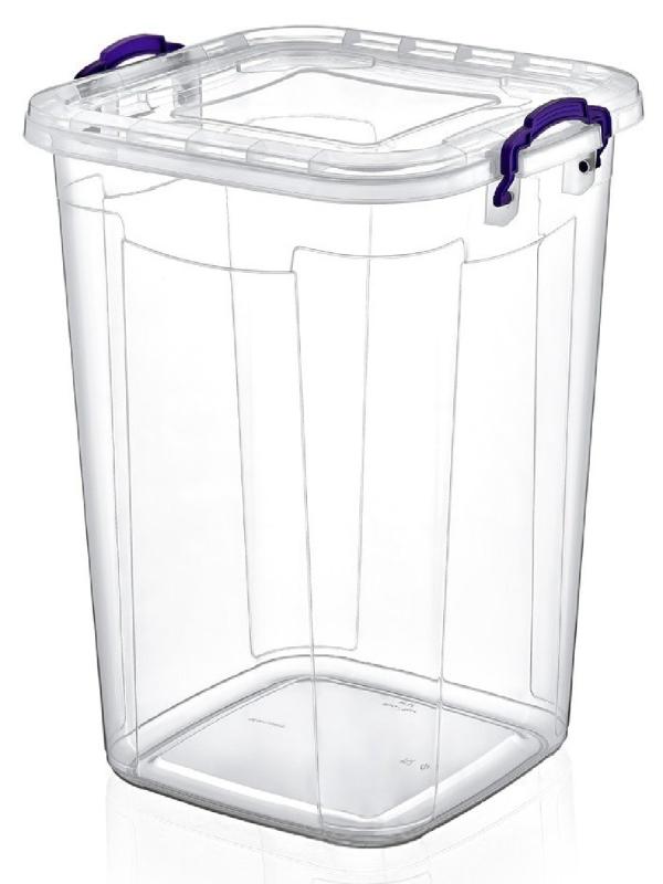 POLYTİME SAKLAMA KABI KARE ŞEFFAF 50LT E-630