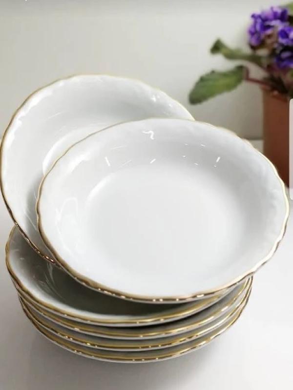 PORLAND ALTIN YALDIZ ÇUKUR TABAK 19 CM