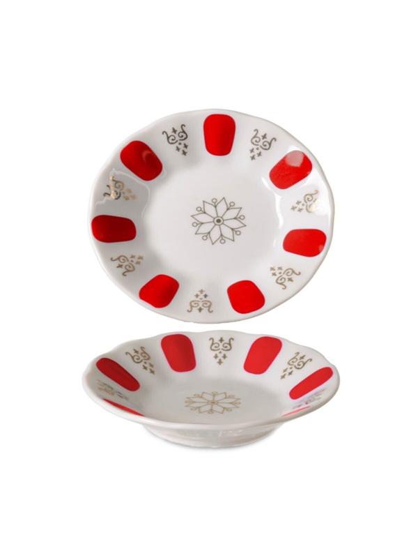 PORSELEN ÇAY TABAK KIRMIZI DF-026