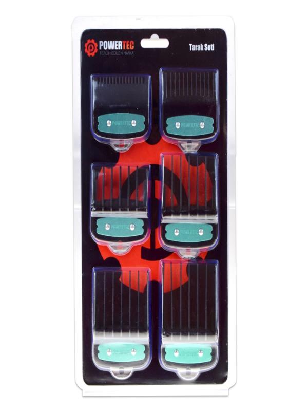 POWERTEC SİYAH KLİPSLİ 6 LI TARAK SET