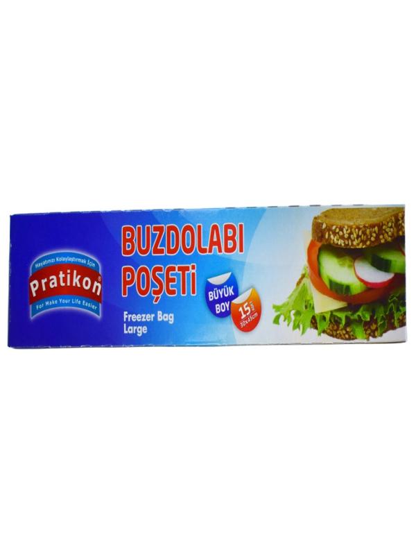 PRATİKON BUZDOLABI POŞETİ BÜYÜK 30*45 CM 15 AD