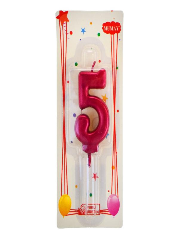 RAKAM MUM METALİK KIRMIZI