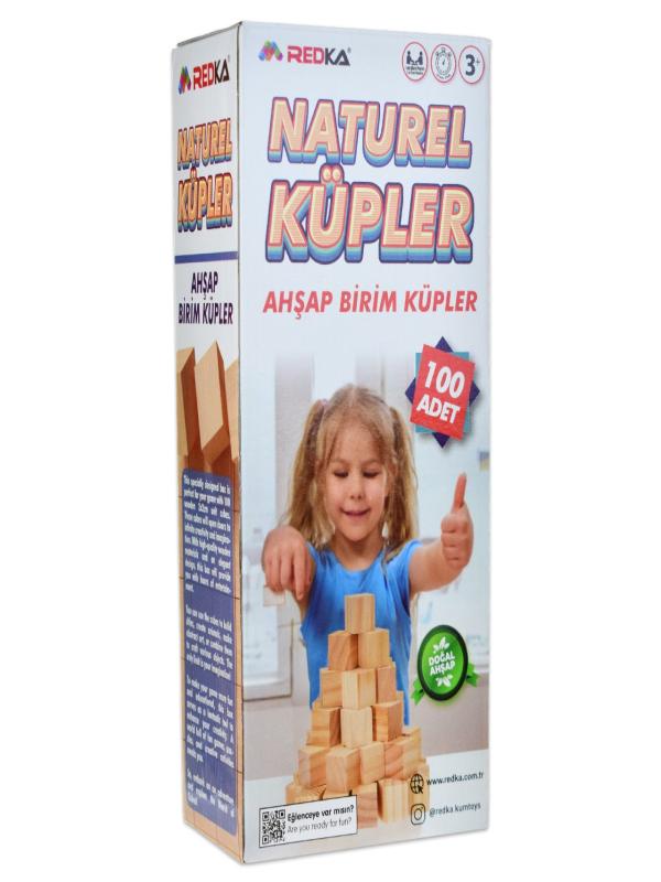 REDKA NATUREL AHŞAP KÜPLER 100 PARÇA RD5657