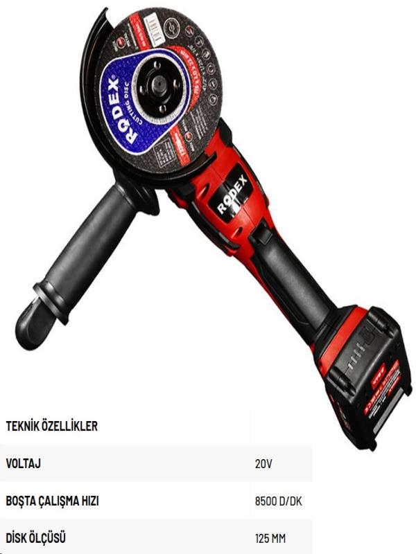 RODEX AKÜLÜ AVUÇ TAŞLAMA 20V RPX2155