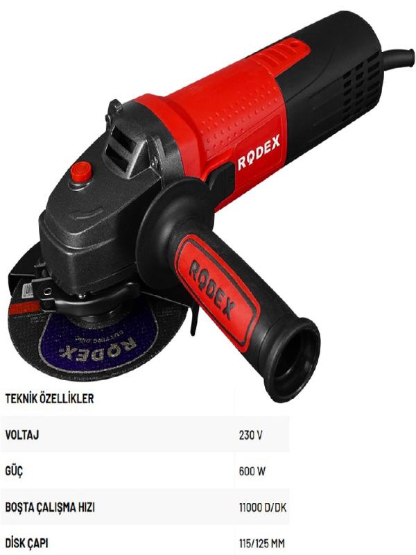 RODEX AVUÇ TAŞLAMA MAKİNASI 600W RDX1031