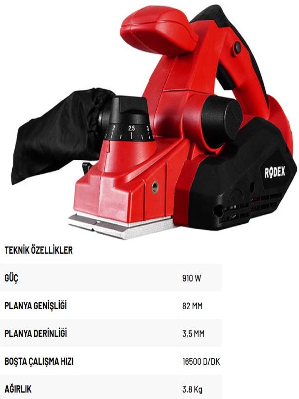 RODEX ELEKTRİKLİ PLANYA 82*3.5MM 910W RDX3901