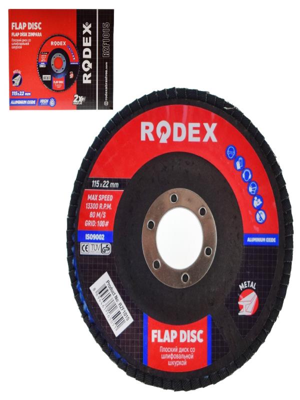 RODEX FLAP DİSK 115*22MM 100 KUM A.OKSİT RZF1015