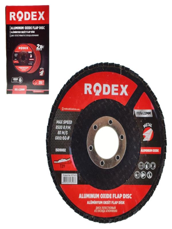 RODEX FLAP DİSK 115*22MM 60 KUM A.OKSİT RZF0615