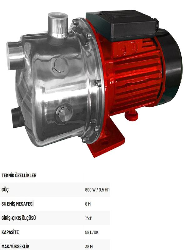 RODEX SU POMPASI İNOX BAHÇE TİP 38M 800W RDX871