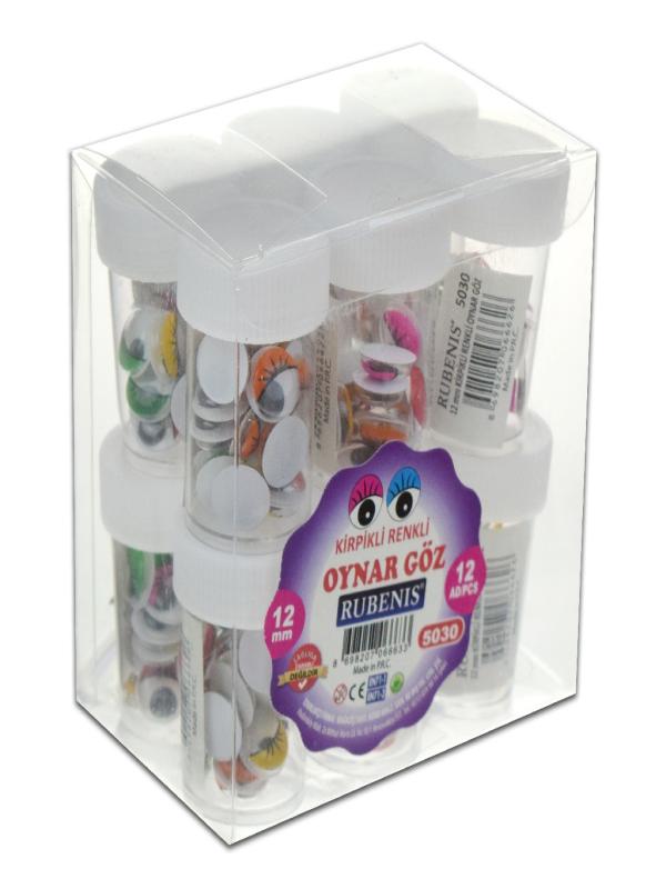 RUBENIS 12MM KİRPİKLİ RENKLİ OYNAR GÖZ 5030