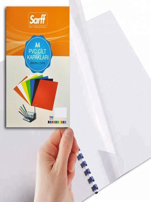 SARFF PVC OPAK BEYAZ A/4 CİLT KAPAK 100ADET