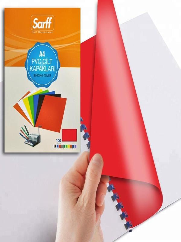 SARFF PVC OPAK KIRMIZI A/4 CİLT KAPAK 100ADET