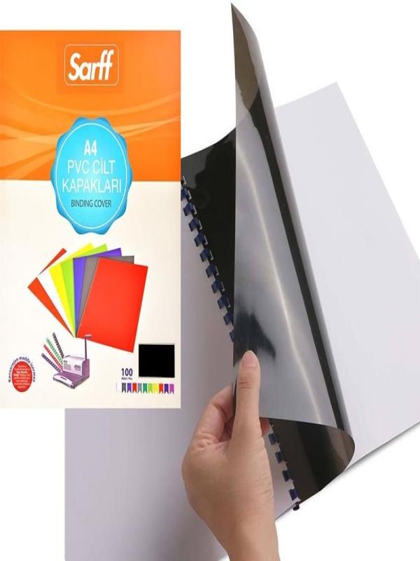 SARFF PVC OPAK SİYAH A/4 CİLT KAPAK 100ADET