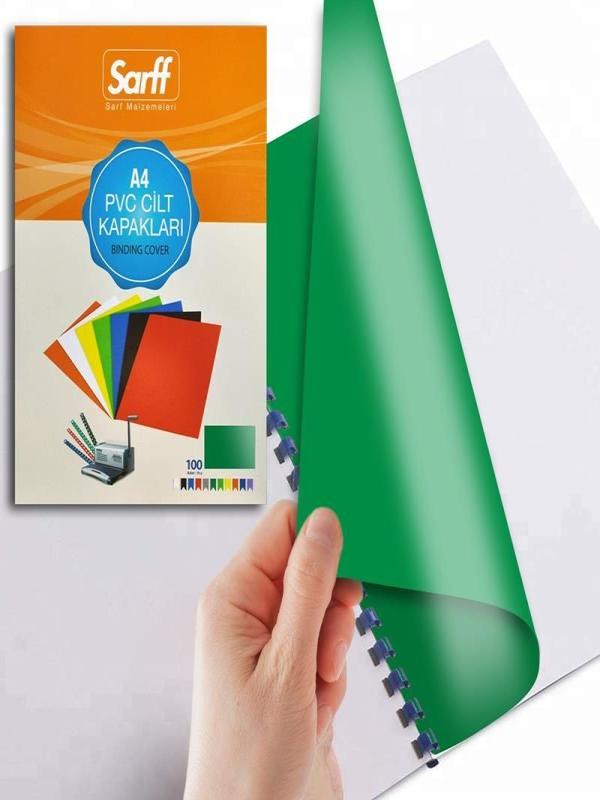 SARFF PVC OPAK YEŞİL A/4 CİLT KAPAK 100ADET