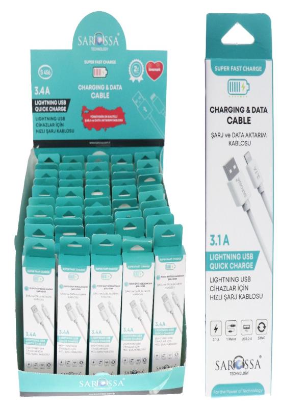 SAROSSA LİGHTNİNG USB ŞARJ KABLOSU S456