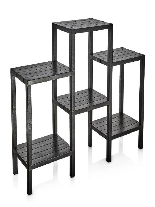 SEV PLS 6LI MODÜLER ÇİÇEKLİK RAF SİYAH SP338