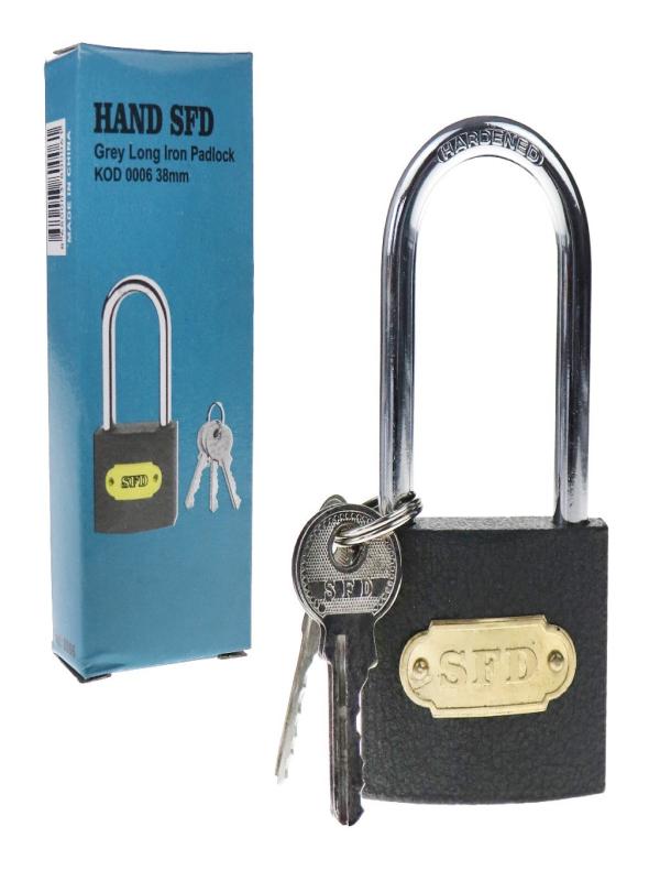 SFD GRİ UZUN ASMA KİLİT 38 MM