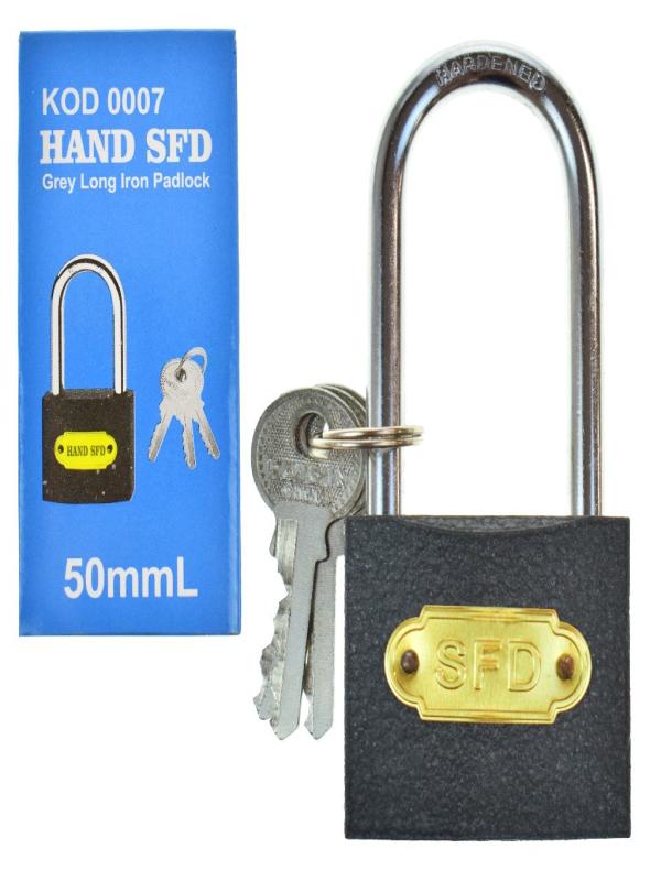 SFD GRİ UZUN ASMA KİLİT 50 MM