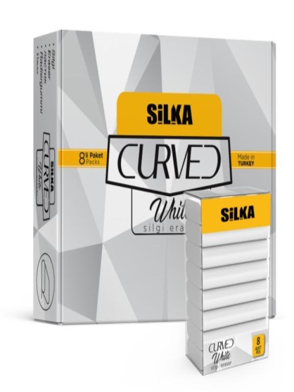 SİLKA CURVED BEYAZ 8 Lİ SİLGİ SG.52