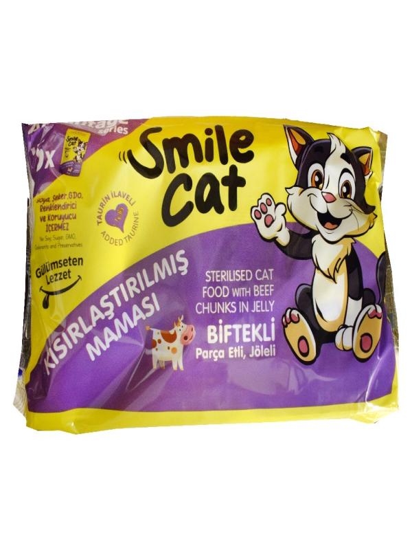SMİLE CAT FLOWPACK KISIR KEDİ BİFTEKLİ MAMA 425GR