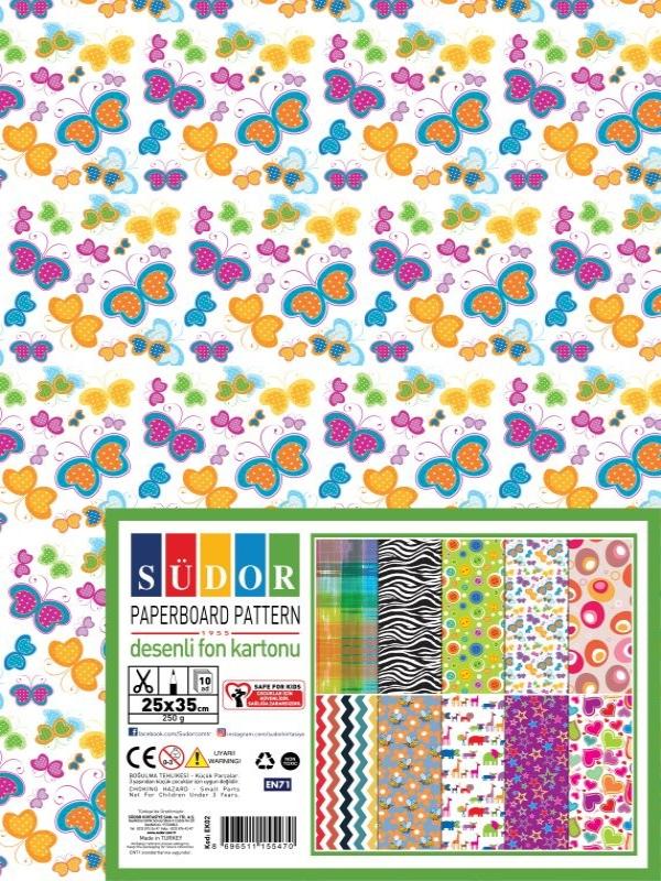 SÜDOR DESENLİ FON KARTONU 25*35 250GR 10 LU EK02