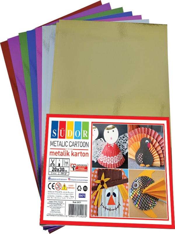 SÜDOR METALİK KARTON 250 GR 20*30  5 RENK SK21