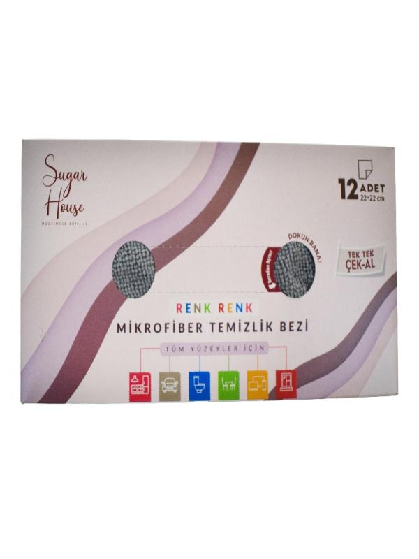 SUGAR HOUSE MİKROFİBER KUTULU ÇEK-AL BEZ 12 Lİ
