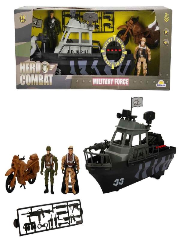 SUN JND-HRO-ASKER SET 1MOTOSİKLET/1GEMİ/1FGR.15PRÇ.SES/IŞIK