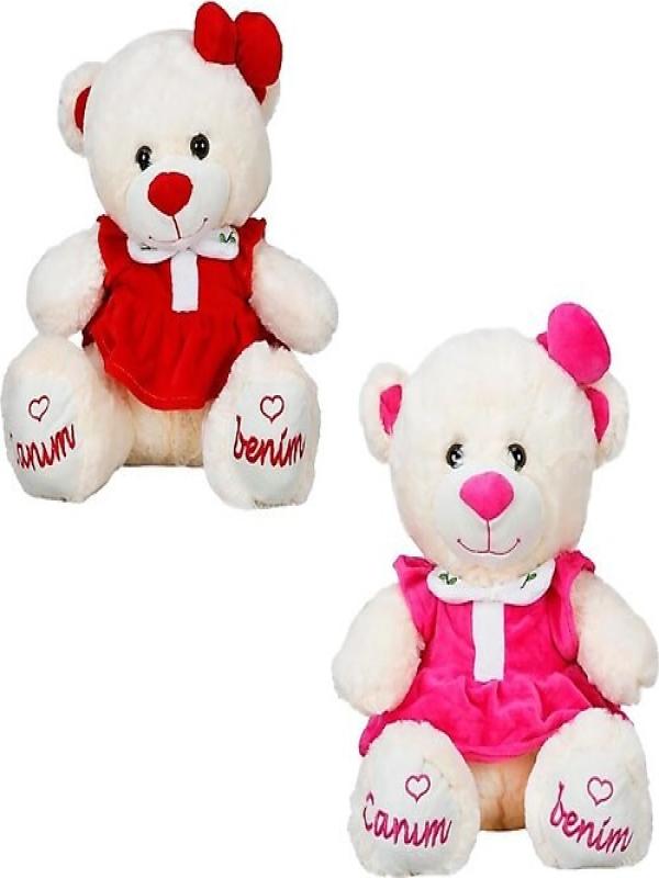 SUN PELUŞ 40 CM CANIM BENİM NAKIŞLI ELBİSELİ OTURAN AYI GLH12750