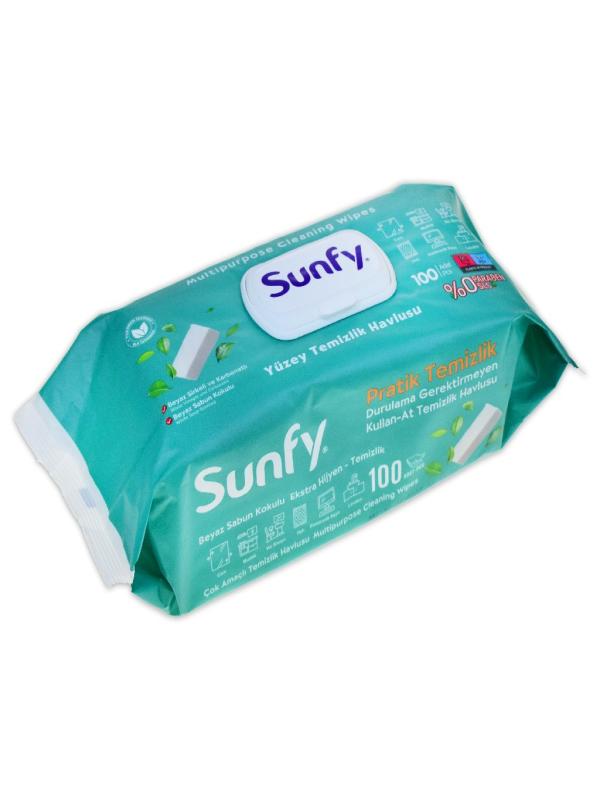 SUNFY YÜZEY TEMİZLİK HAVLUSU 100 LÜ BEYAZ SABUN