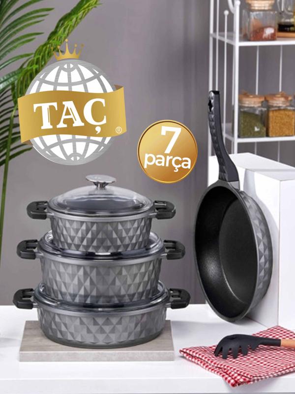 TAÇ CARABELLA CAM KAPAK DÖKÜM 7 PRÇ TENCERE SETİ GRİ 3818