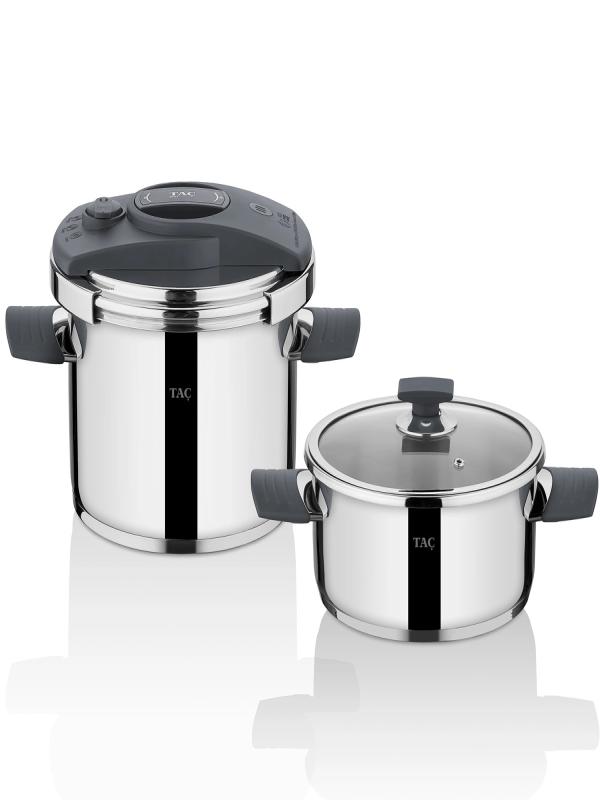 TAÇ ENİO 4-6 LT DÜDÜKLÜ TENCERE GRİ 4627