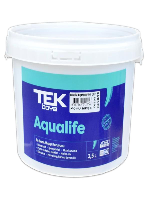 TEK AQUALİNE AHŞAP KORUYUCU BOYA 2,5 LT KOYU MEŞE