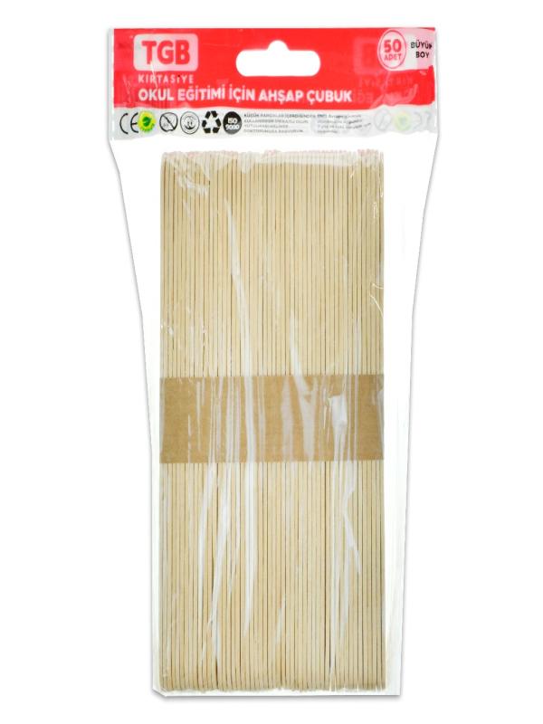 TGB NATUREL AHŞAP ÇUBUK GENİŞ 50 Lİ 2845