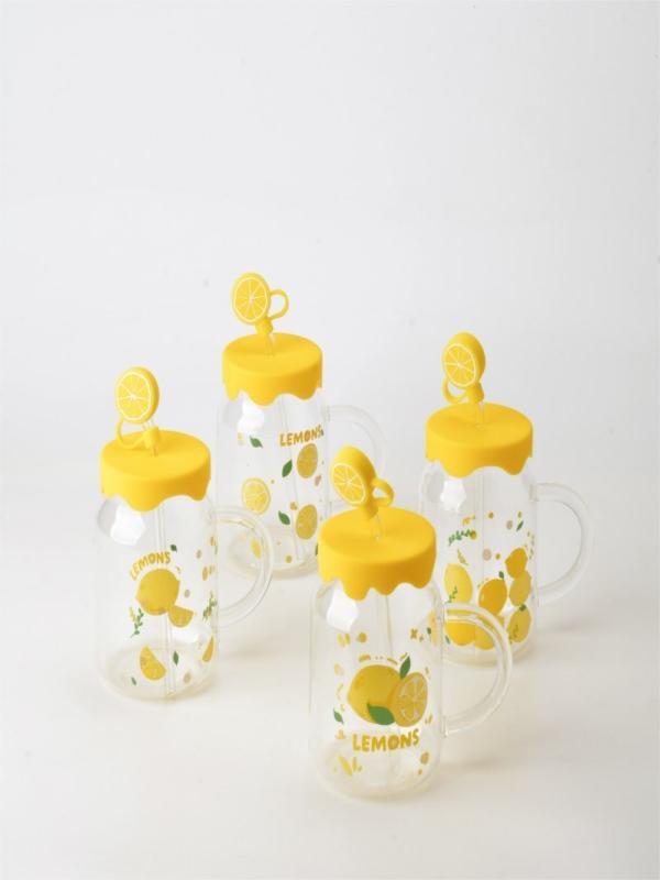 TOHANA CAM PİPETLİ KUPA BARDAK 500 ML THN77033