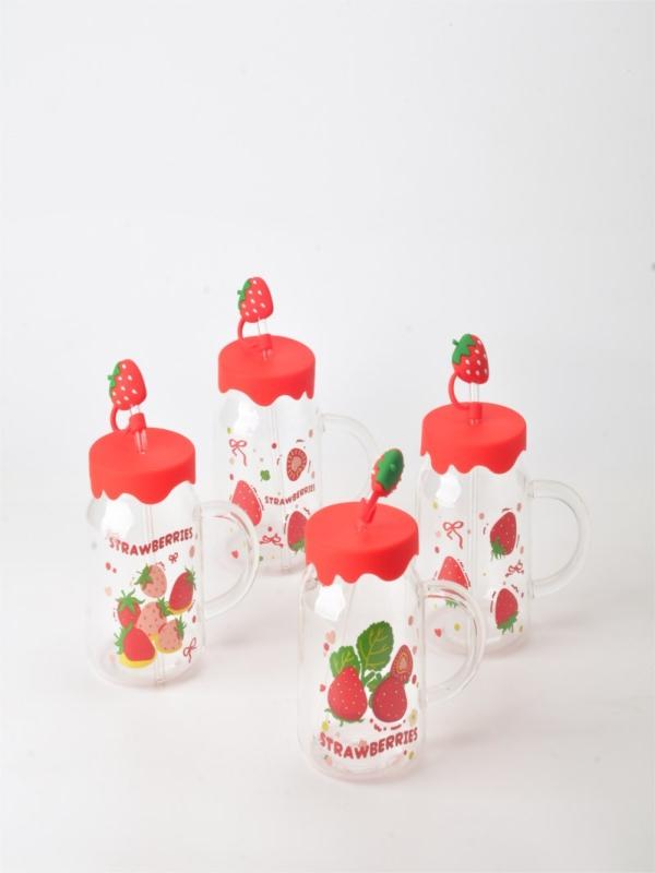 TOHANA CAM PİPETLİ KUPA BARDAK 500 ML THN77035