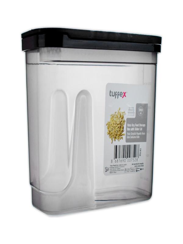 TUFFEX VİSTA SÜRGÜ KAPAKLI KURU GIDA SAKLAMA KABI 2800 ML TP752