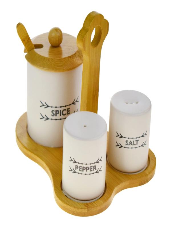 TUTKU AHŞAP STANDLI BAHARAT SET 3 LÜ TT-21