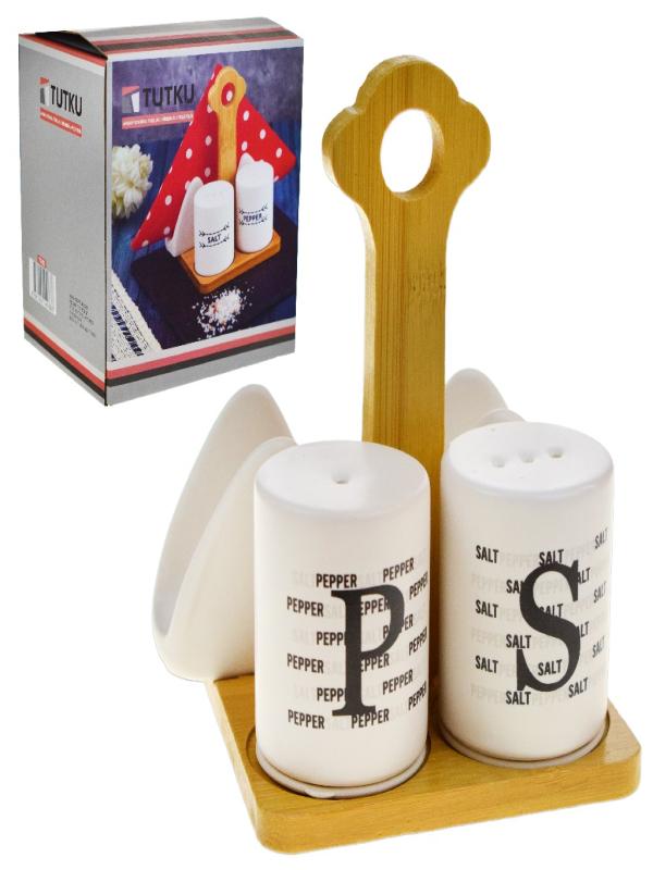 TUTKU BAMBU STANDLI TUZ BİBER PEÇETE SETİ 3 LÜ TT-05