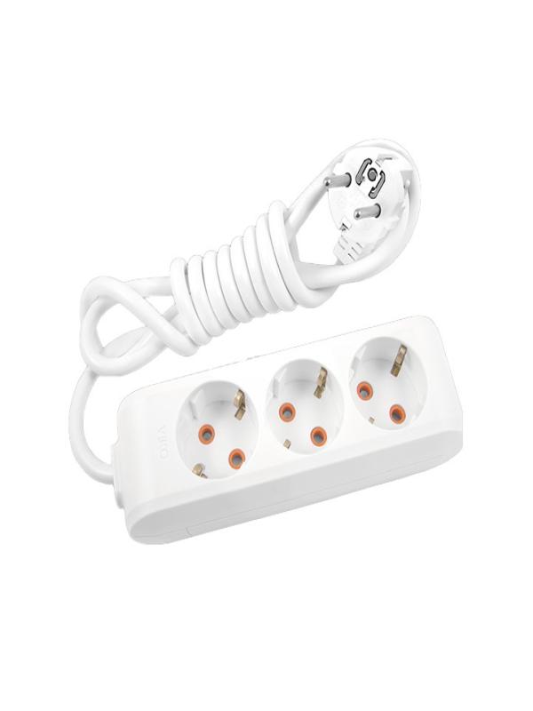 VİKO 3 LÜ 2 MT TOPRAKLI ÇOCUK KORUMALI PRİZ 3302