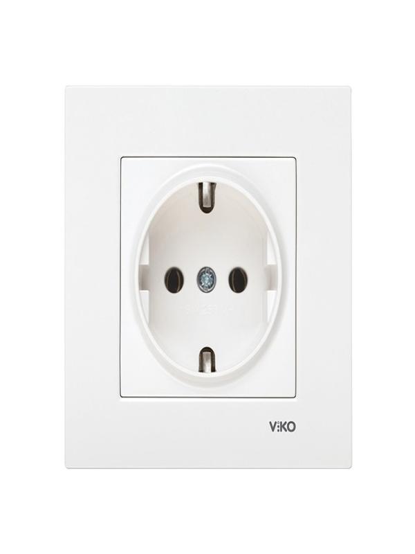 VİKO KARRE BEYAZ TOPRAKLI PRİZ VK-90960708