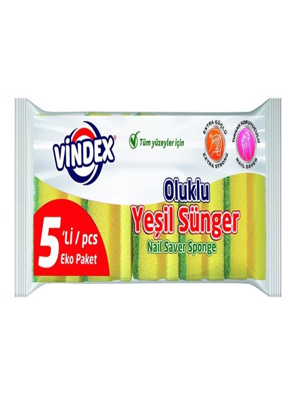 VİNDEX 5 Lİ OLUKLU YEŞİL SÜNGER