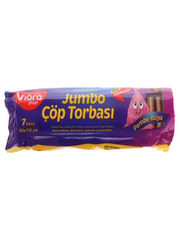 VİORA STANDART JUMBO BOY PEMBE ÇÖP POŞETİ 7 AD. VRP-138