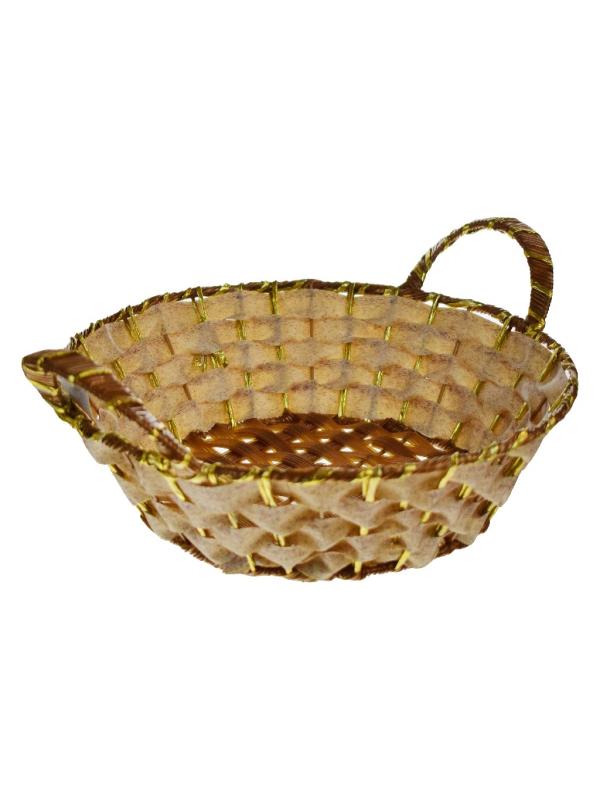 YALDIZLI HASIR EKMEK SEPETİ YUVARLAK GLD8001