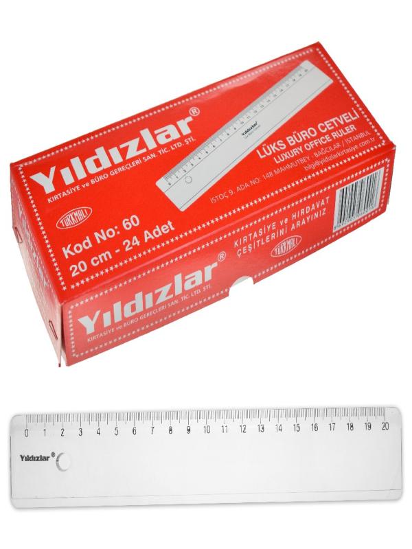 YILDIZLAR LÜKS BÜRO CETVELİ 20 CM NO:060