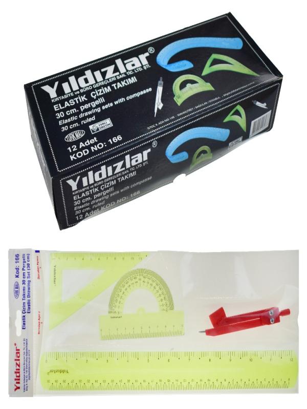 YILDIZLAR PERGELLİ ELASTİK ÇİZİM TAKIMI 30 CM NO:166