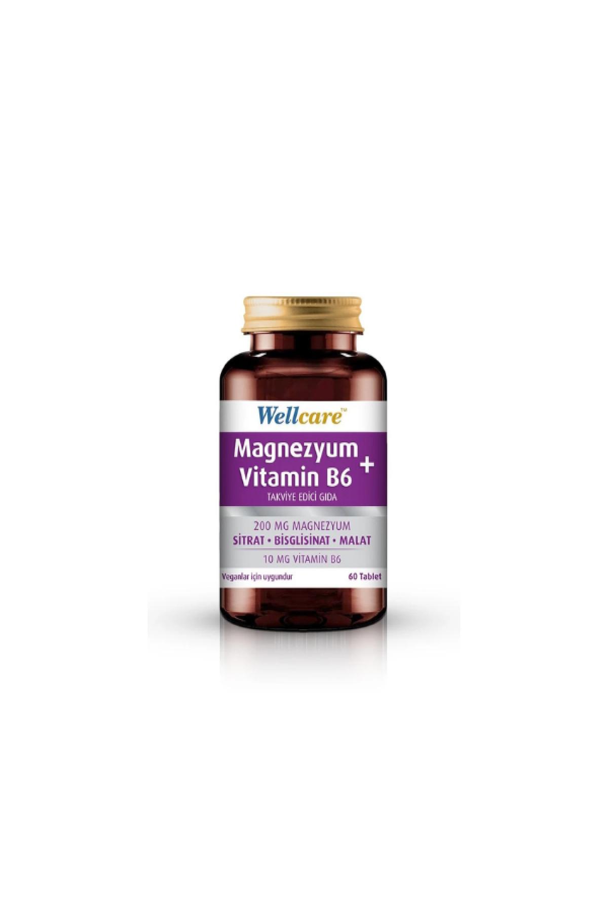 Wellcare Magnezyum + Vitamin B6 200/10M 60 Tablet