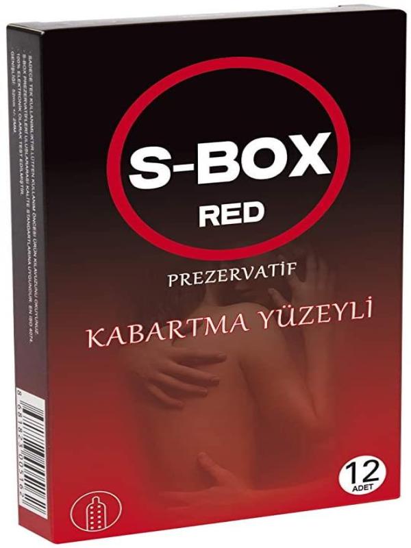 S Box 12 Li Prezervatif Kabartmalı Yüzeyli Red ( Haz )